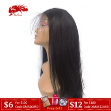 Али королева перуанский прямой 4x4 закрытие шнурка парик Средний коэффициент 7А девственные Remy парики 2/3 пучок с швейцарским/HD/прозрачный парик шнурка