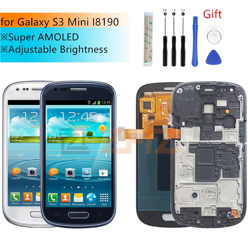Super Amoled Per Samsung Galaxy S3 Mini Display Lcd Touch Screen Digitizer Assembly Gt-I8190 I8195 I8200 Parti Di Riparazione Dello Schermo