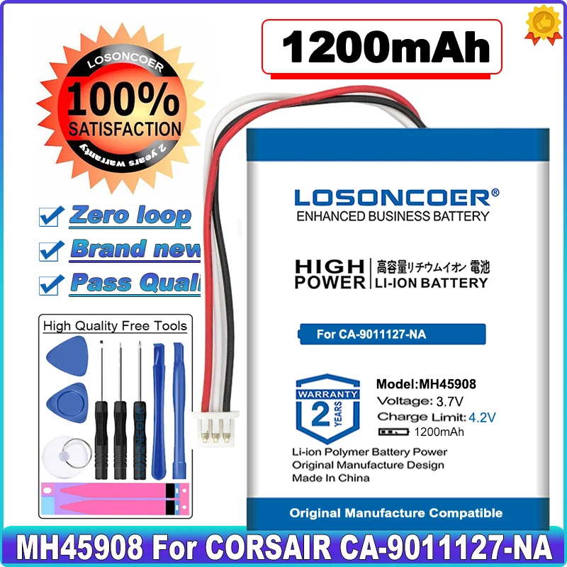 1200mAh MH45908 Battery for CORSAIR CA NA 9011136 AP Garmin H2100 Dolby 7.1 Wireless Gaming Headset H2100 MH45908|Digital Batteries| - AliExpress
