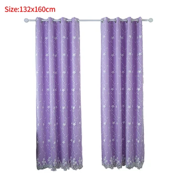 

2pcs Window Home Hotel Elegant Living Room Thick Modern Soft Bedroom Embroidered Flower Solid Double Layers Blackout Curtains