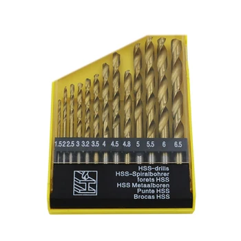 

19pc/lot 1mm-10mm Titanium Metalworking Hard Metal HSS Twist Drill Bit Set For Drilling Stainless Steel