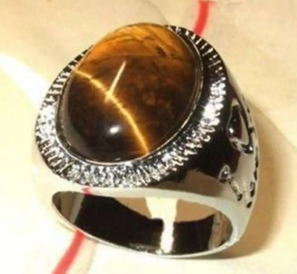 

Free Shipping NEW hot Beautiful fashion Tibet Silver Brown jade men's ring size 8, 9 ,10 ,11,