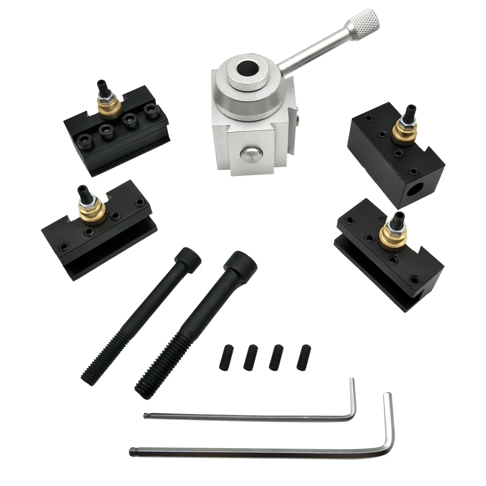 

Mini CNC Quick Change Tool Lathe Tool Holder Post Cutter Holder Screw Kit Set Boring Bar Turning Facing Holder Wrench