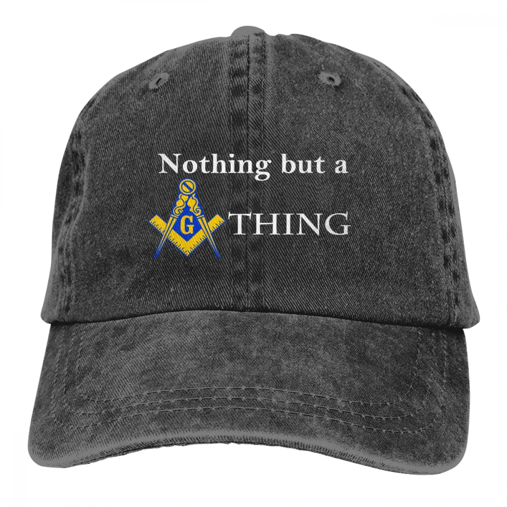 Ничего, кроме Freemason вещь Casquette черный унисекс Мужские Женские джинсовые бейсболка с ремешком кепки Регулируемый Гольф папа шляпа
