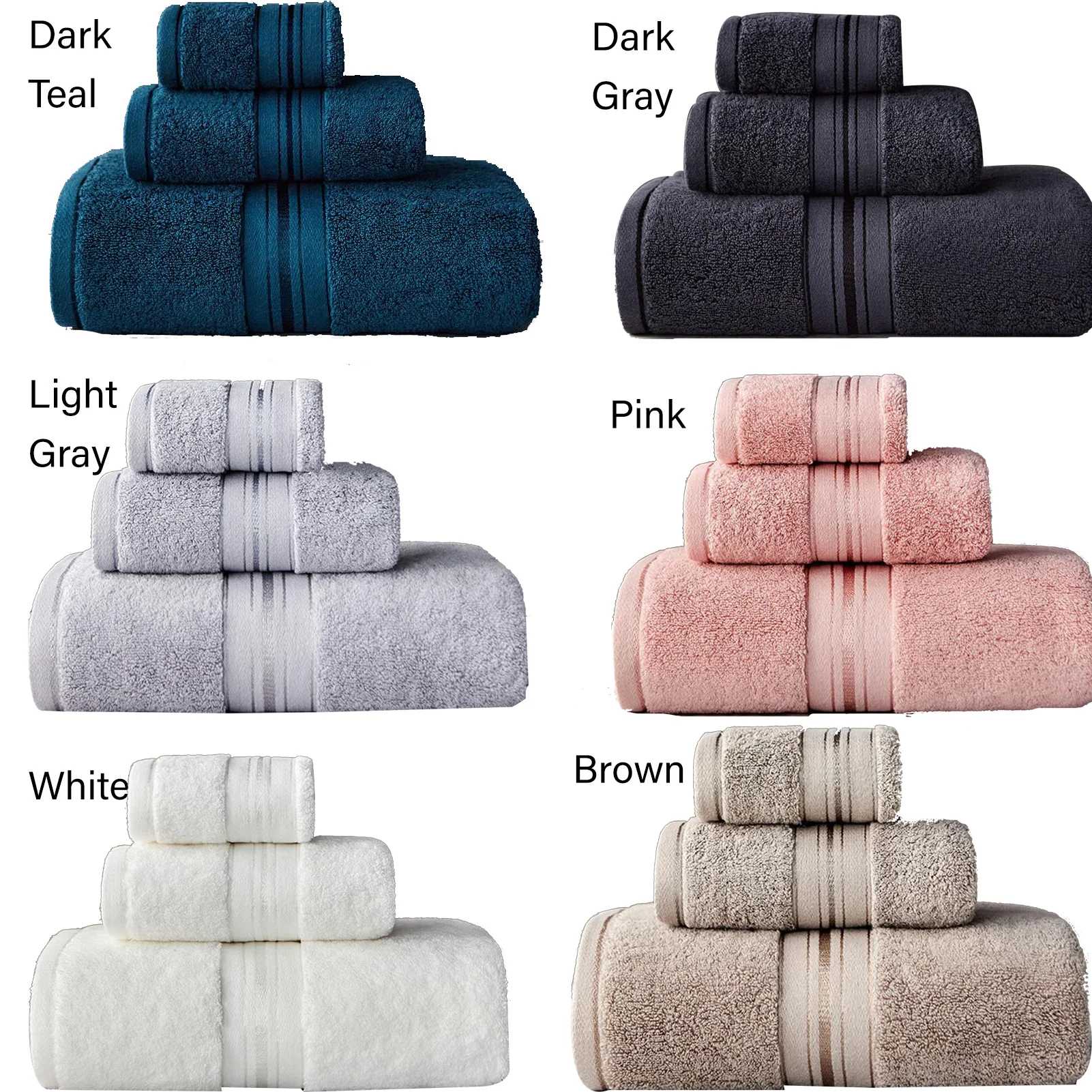 Cotton Towel Sets Absorbent Cotton Terry Bath Towel Set Bathroom
