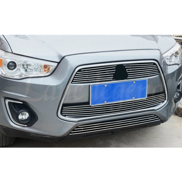 For Mitsubishi ASX 2013 2014 2015 Front Racing Grills Cover Case Stickers  Car Styling Stainless Steel Body Kit Grill Cover - AliExpress