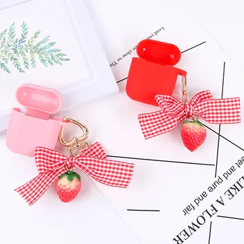 

bow-knot Silicone Case for QCY T8 Case Bluetooth Earphone Protection Cover for QCY T 8 qcyT8 key ring Headphone Case fundas