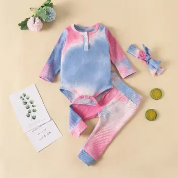 

Baby Girl Clothes Set Autumn Long Sleeve Tie Dye Baby Rompers+Pants for 3-18M Unisex Casual Cotton Baby Boy Clothes Set