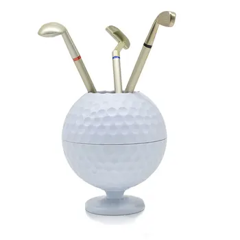 

Home Office Stationery Metal Pen Holder Study Decoration Container Golf Shape Bedroom School Storage Desk Organizer Student
