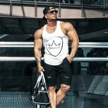 Стиль, летняя мужская майка для занятий фитнесом и бегом, тренировочная майка из хлопка с принтом, Спортивная майка без рукавов для баскетбола