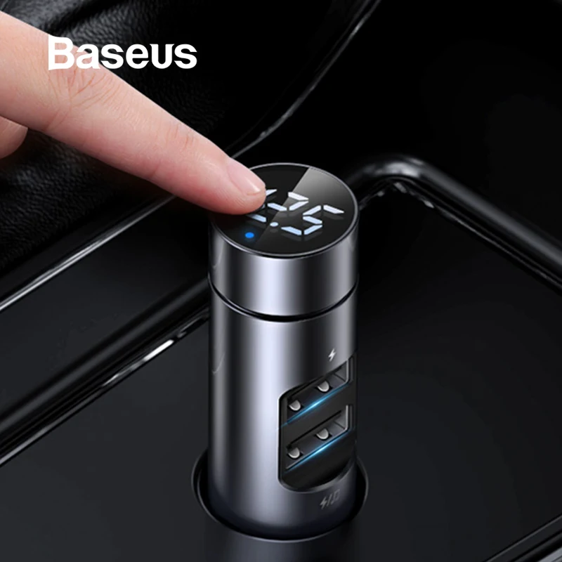 Ceny Baseus ładowarka samochodowa nadajnik modulator fm Bluetooth bezprzewodowy Audio odtwarzacz MP3 podwójna ładowarka do telefonu komórkowego USB dla iPhone Samsung