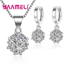 Горячая Распродажа, колье с подвеской, серьги, набор, хорошее серебро 925 Sterliong, свадебные, обручальные ювелирные наборы для женщин, австрийский критал, сделано