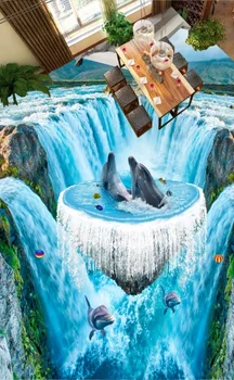 

[Self-Adhesive] 3D Dolphin 9654854 Floor Wallpaper Mural Wall Print Decal Wall Murals