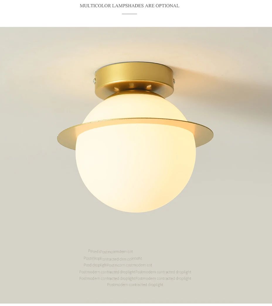 ceiling rose light fitting Plating Glass Ceiling light Nordic balcony Cloakroom ceiling light LED Creative living room lamp corridor Ceiling lamp fixture home depot ceiling lights