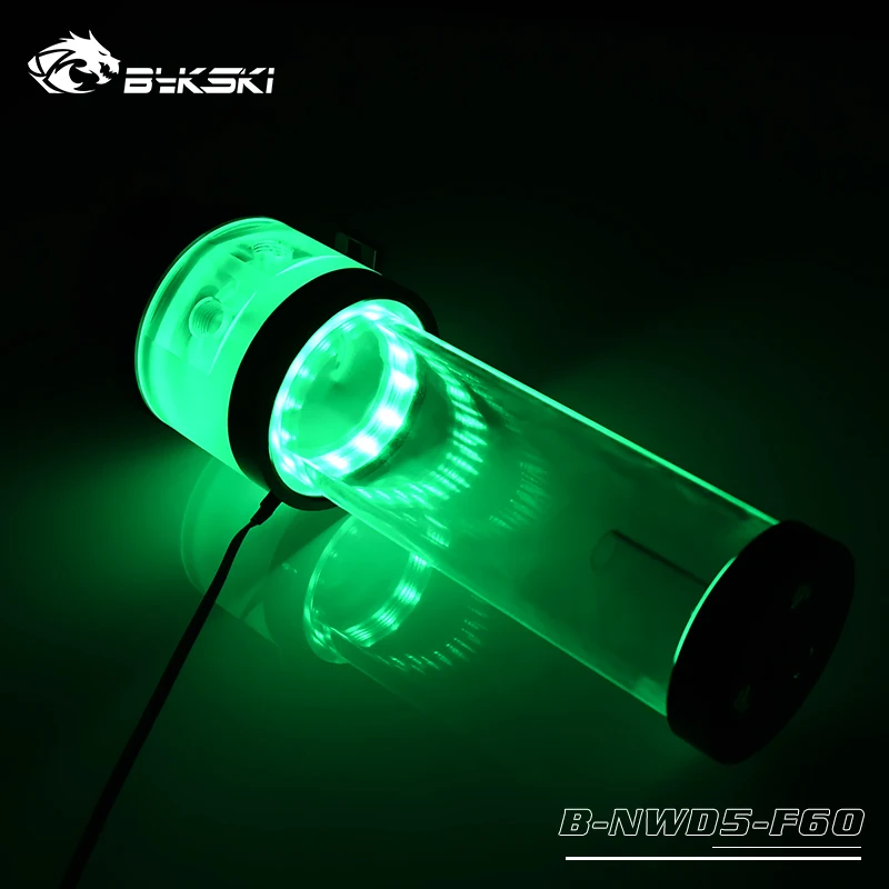 Bykski  Water Cooling D5 Pump Res Combo kit reservoir with light strip Water Tank light B-NWD5-F60