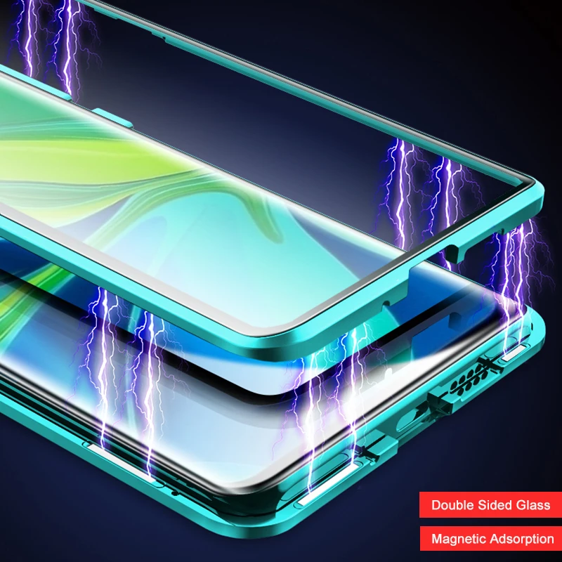 Magnetic Glass Case For Xiaomi Mi 10 5G Redmi Note 9 9S 9PRO Metal Bumper for K30 K20 8 Pro 8T 9T Phone | Мобильные телефоны и