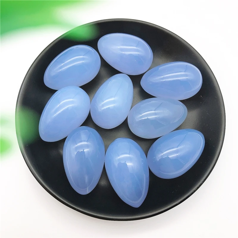 

1PC Natural Blue Chalcedony Egg Shaped Crystal Gemstone Meditation Healing Chakra Polished Natural Stones and Minerals