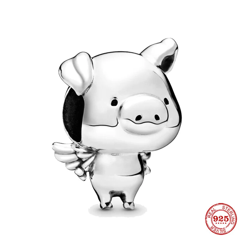 Nuovo Perlina In Argento Sterling 925 Pippo The Flying Pig Charm Fai Da Te Perline Fini Misura Originale Pandora Charms Bracciale Gioielli 2021