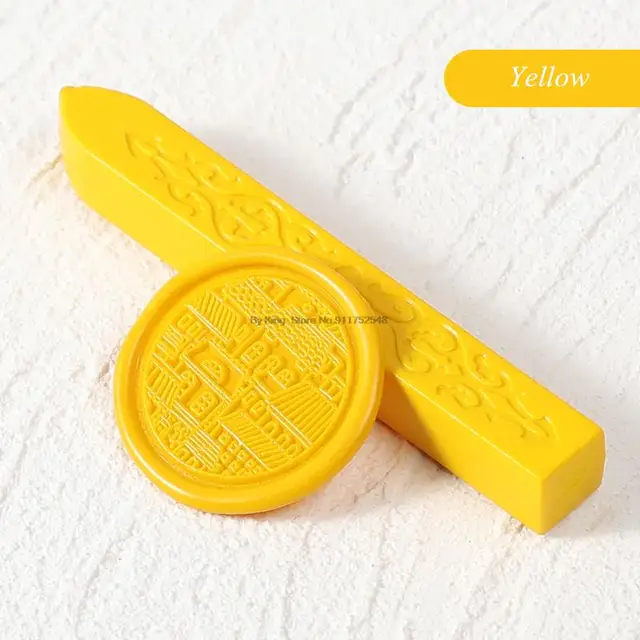 24 Colors Flower Seal Wax DIY Card Invitations Envelope Retro Wax Seal Stamp Wax Seal Magic Arrow Pattern Wax Stick With Wick Yellow