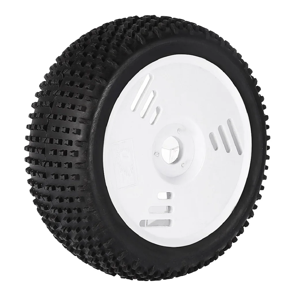 1 Pair RC 1:8 Off-Road Car Tire with Wheel Rim for  VP-PRO ZDRacing HPI FS White+Black
