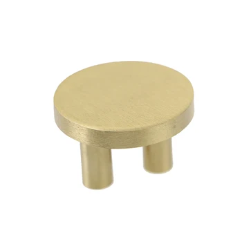 

Gold Cabinet Knobs and Handle Solid Brass Round Kitchen Cabinet Handles Drawer Pull Handles for Dresser Closet Bathroom