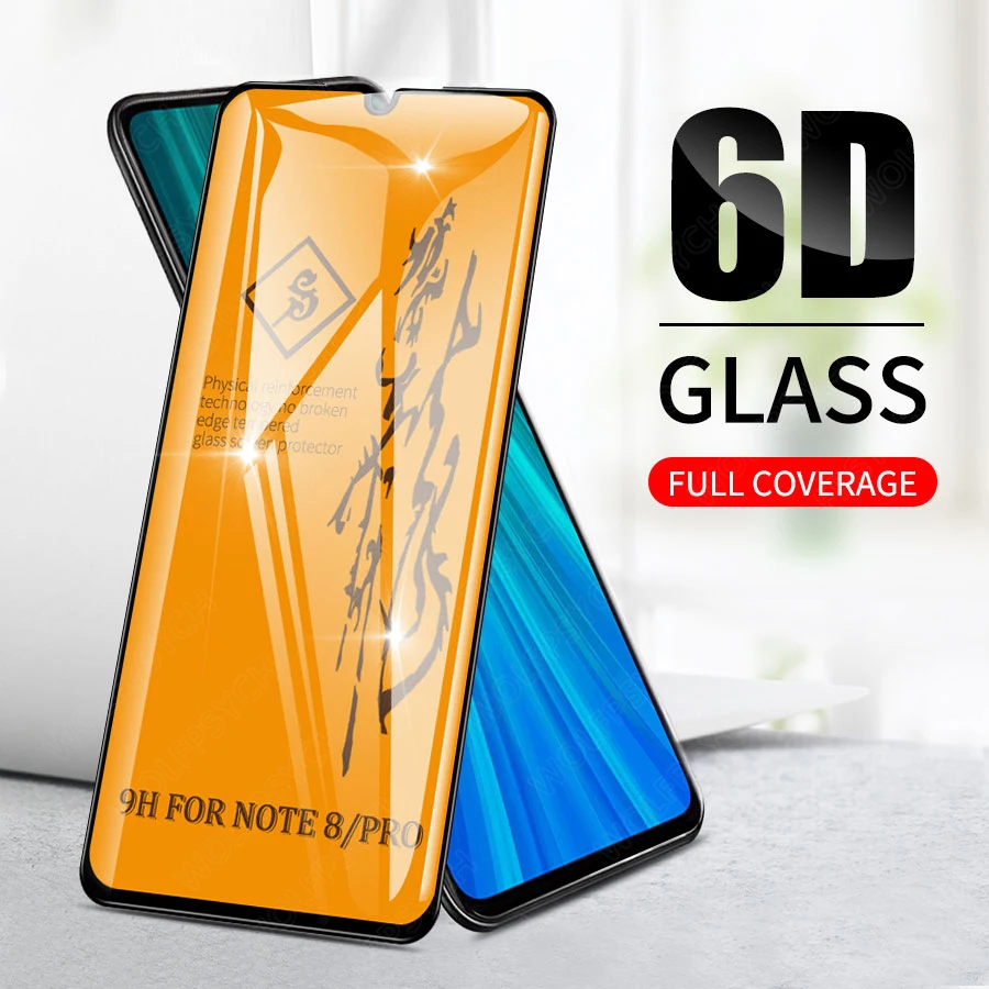 

6D Full Glue Cover Tempered Glass For Xiaomi Redmi Note 8 Pro Glass 9H For Xiaomi Redmi Note 8 Screen Protector Protective Film