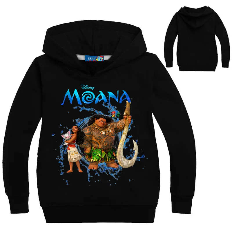 Moana/повседневные толстовки для мальчиков и девочек; сезон весна-осень; хлопковые короткие детские толстовки; детская одежда; свитер с длинными рукавами