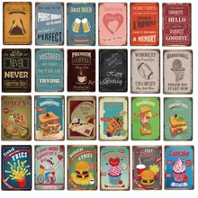 Никогда не оставляйте металлический знак настенные Декорации для бара еда коробка с надписью Coffee знак винтажный домашний декор живопись Plaques художественный плакат