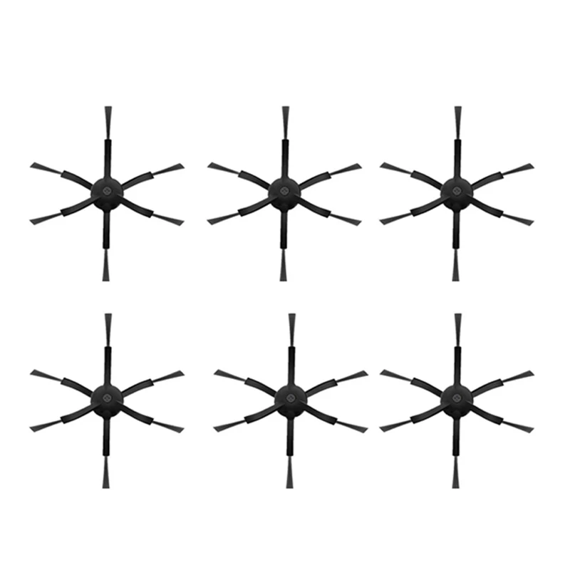 

6 Pcs 6 Arms Side Brushes for Xiaomi/Roborock S50 S51 S55 Robot Vacuum Cleaner Brushes Parts Accessories Side Brush(Black)