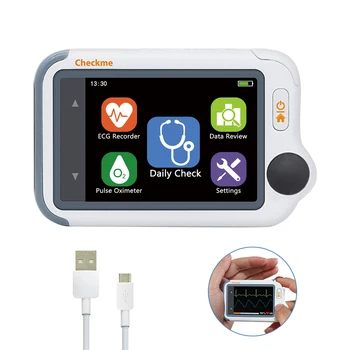

Handheld Pulse Oximeter with APP & PC Report, ECG/EKG Monitor Portable Vital Signs Monitor Viatom Checkme Lite