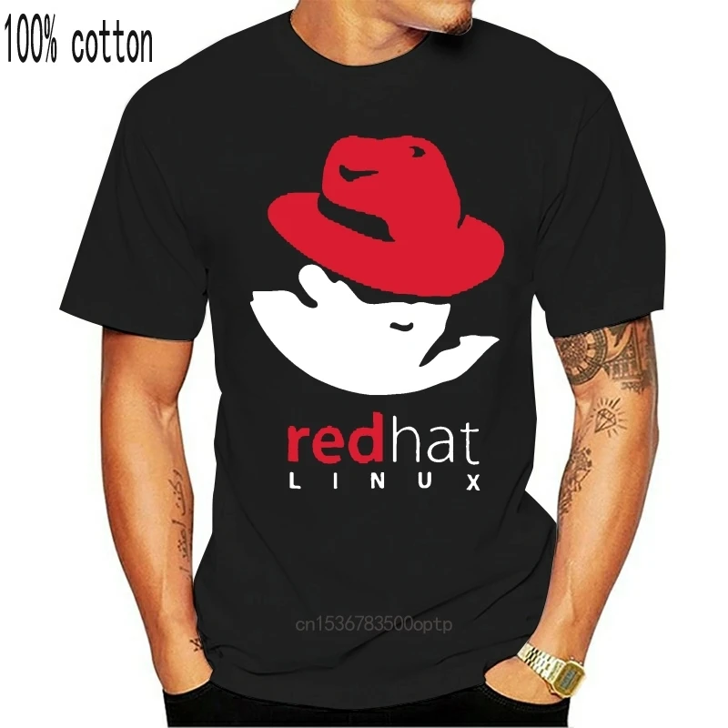 Red Hat Linux OS футболка Tron Мужские размеры S-XXXL Black Tees | Мужская одежда