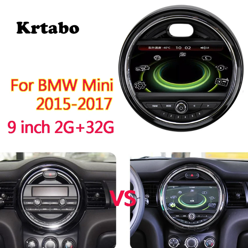 Discount Car radio Android multimedia player For BMW Mini 2015-2017 9 inch touch screen GPS Carplay /2G+32G 3