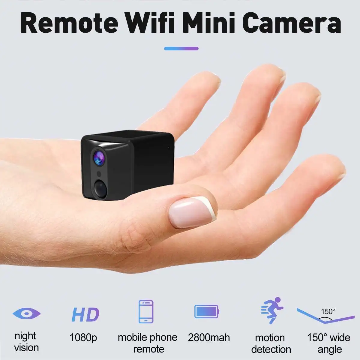 Беспроводная Смарт wifi 1080P HD камера C6 мини-видеокамеры широкоугольный Домашний Мини ИК Ночное Видение Обнаружение движения 2800 мАч