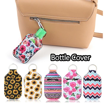 

30ml Reusable Portable Neoprene Sanitizer Bottle Holder with Hand Soap Bottle Holder Keychain Carriers Bottles