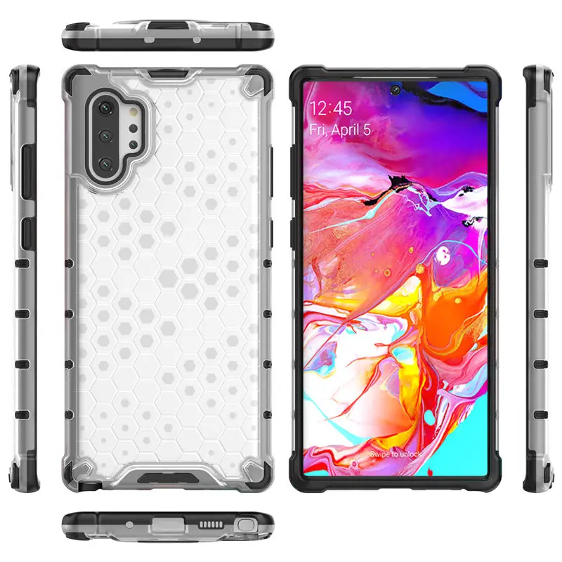 50 шт./партия Гибридный ТПУ+ PC сотовый узор задняя крышка для телефона samsung Galaxy Note10 Note 10 Plus ударопрочный чехол