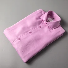 Мужские рубашки весна осень Мужская однотонная тонкая рубашка с длинным рукавом