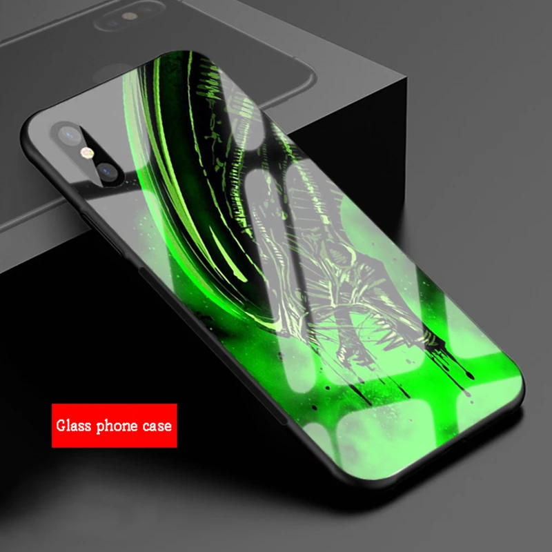 Чехол Alien vs Predator из закаленного стекла для iphone 12 11 Pro Max 5 6 7 8 X XS XR XSMax 12Pro Max|Бамперы| |