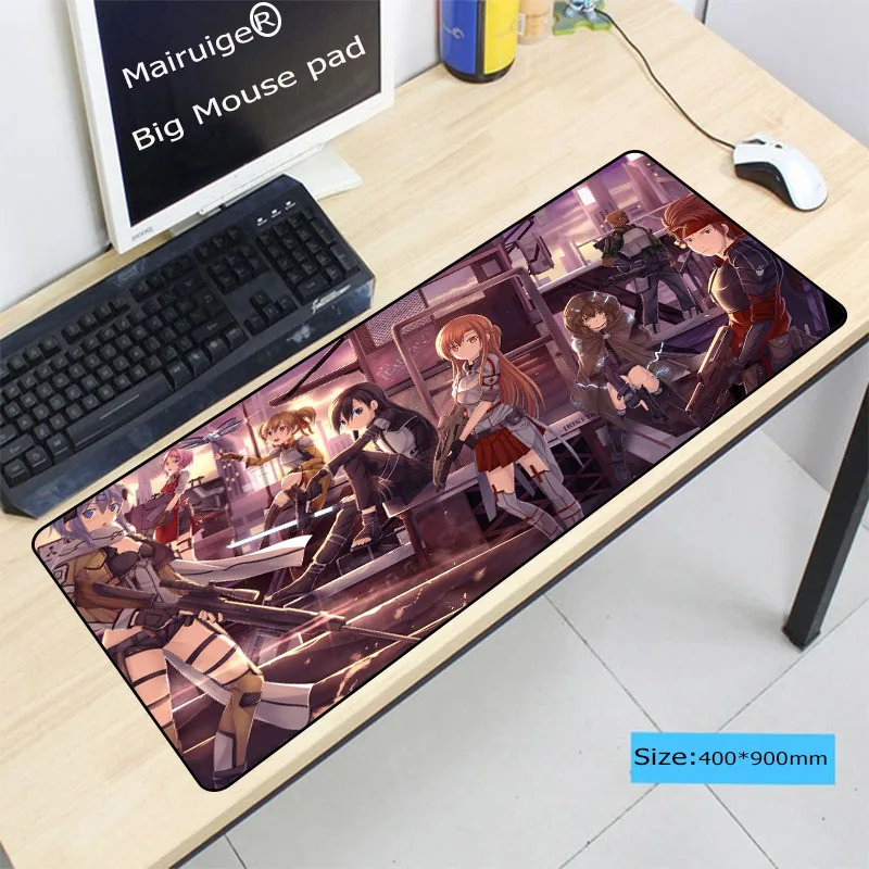 Art Online Anime Large Mouse Pad Gamer Locking Edge Keyboard Mouse Mat Gaming Grande Mousepad for C