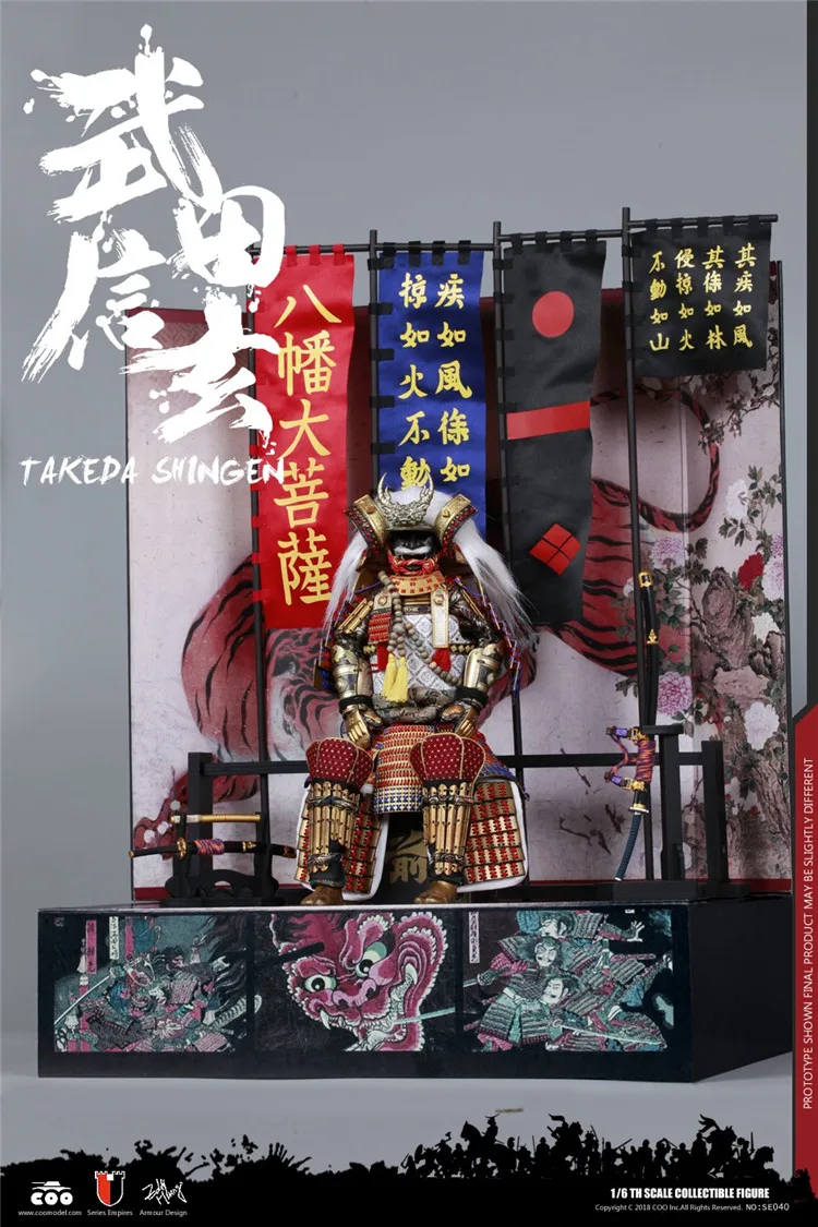 Коллекционный SE039 1/6 масштаб сплав литья под давлением Takeda Shingen воюющие Штаты период японский самурайский солдат полный набор фигурка