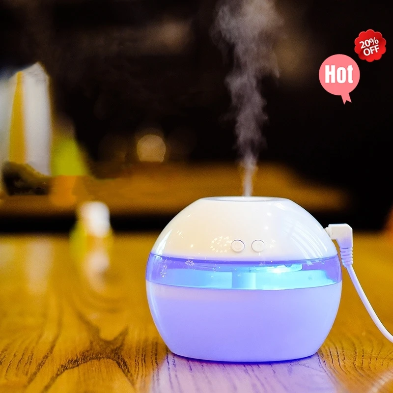 

300ML Ultrasound Air Humidifier USB Mini Essential Oil Aroma Diffuser Mute LED Light Mist Maker for Home Home Office Car