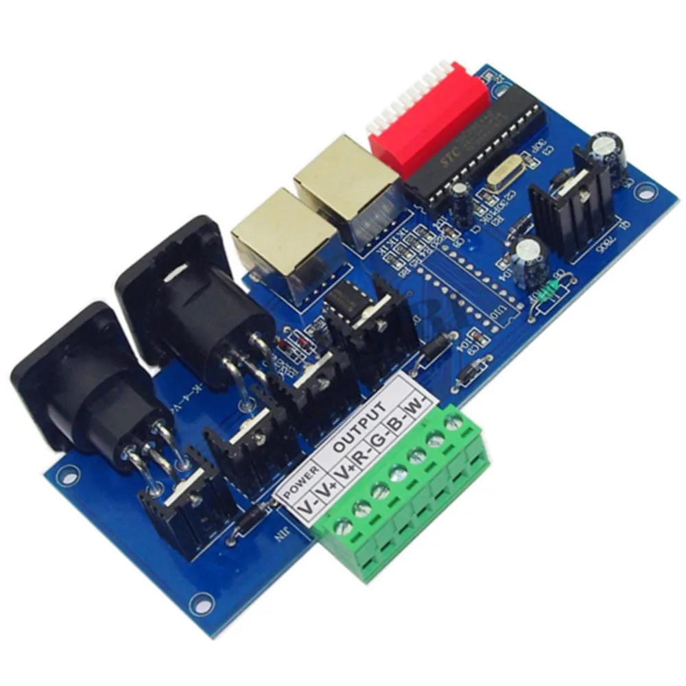 DC12V-24V 4 канала DMX512 декодер 4CH RGBW светодиодный контроллер с RJ45 для RGBW светодиодные ленты