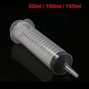 

60/100/150ml Reusable Big Large Hydroponics Plastic Nutrient Sterile Health Measuring Syringe Tools Dog Cat Feeding Accessories