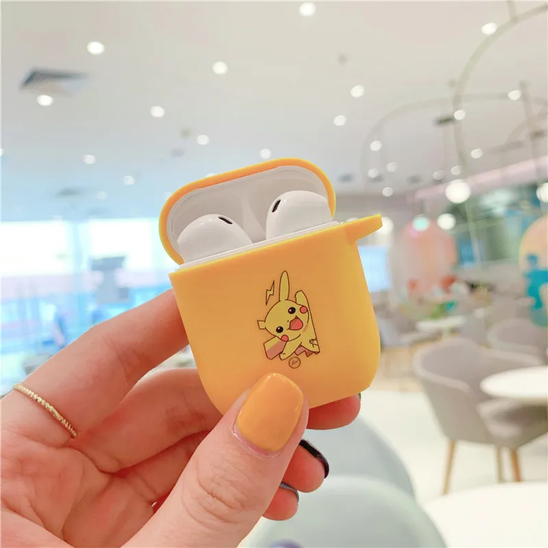 Pokemons Pikachue беспроводные bluetooth наушники чехол для Apple AirPods силиконовые наушники Чехлы для Airpods 2 защитный чехол