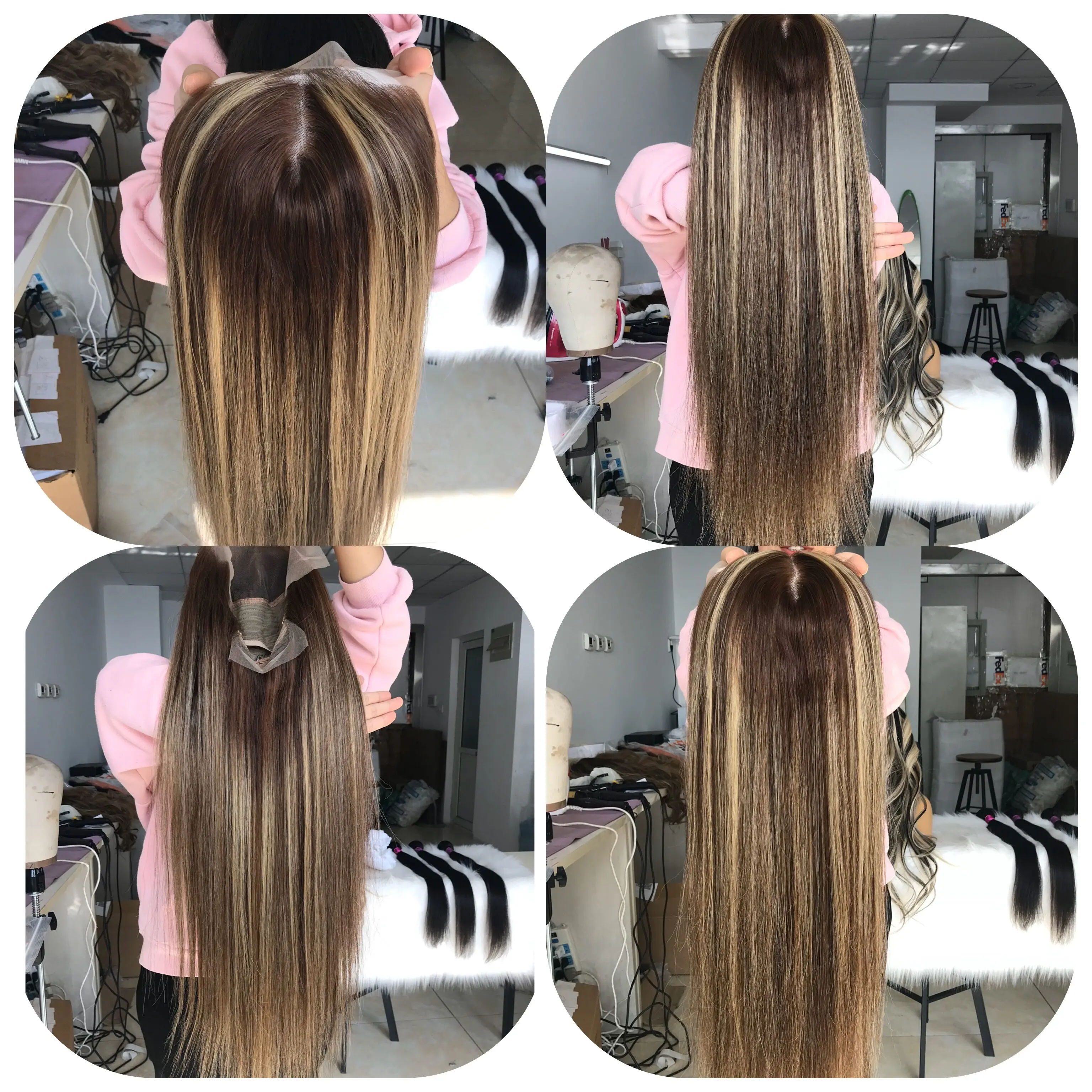 Fabwigs 180% Выделите эффектом деграде(переход от темного к блондинка Синтетические волосы на кружеве парики из натуральных волос на кружевной прозрачный 4/4/24 CAMI Цвет передние парики шнурка европейские волосы