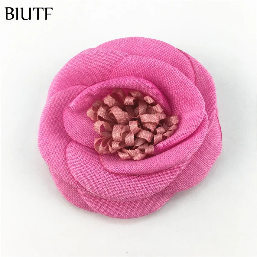 17-rose 5 шт./лот, 2,4 дюймов, сгоревший цветок из конопли, Южная Корея, с зажимом для волос, цветок из мешковины, свернутый в рулоне, с тканью, Stamen, Шикарные аксессуары для волос TH260 - Цвет: 17-rose