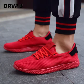 

Men Shoes Fashion Designer Sneakers Black White Red Breathable Casual Shoes Men High Quality Lightweight Soft Non-slip Man Shoes