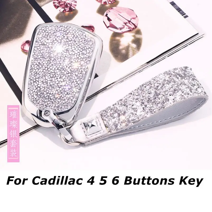 1 шт. 4 5 6 кнопок 3D Bling Diamond Смарт Брелок чехол Брелок для Cadillac CT6 XT5 CTS XTS SRX ATS - Название цвета: Type C