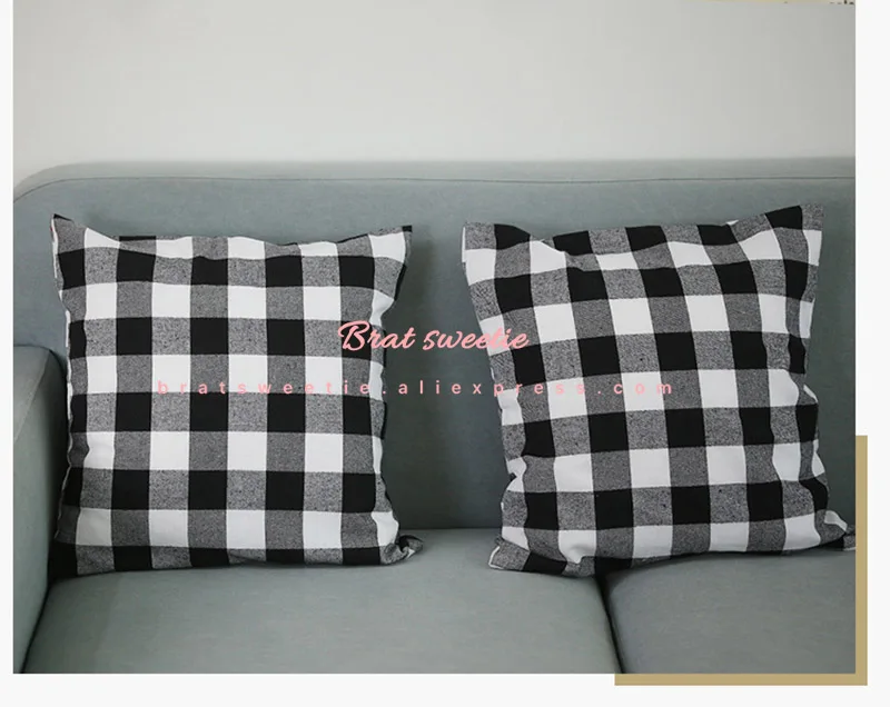 Red and Black Christmas Buffalo Check Plaid Pillow Case Valentines Day Polyester Cushion Covers Pillowcase for Home Decorations