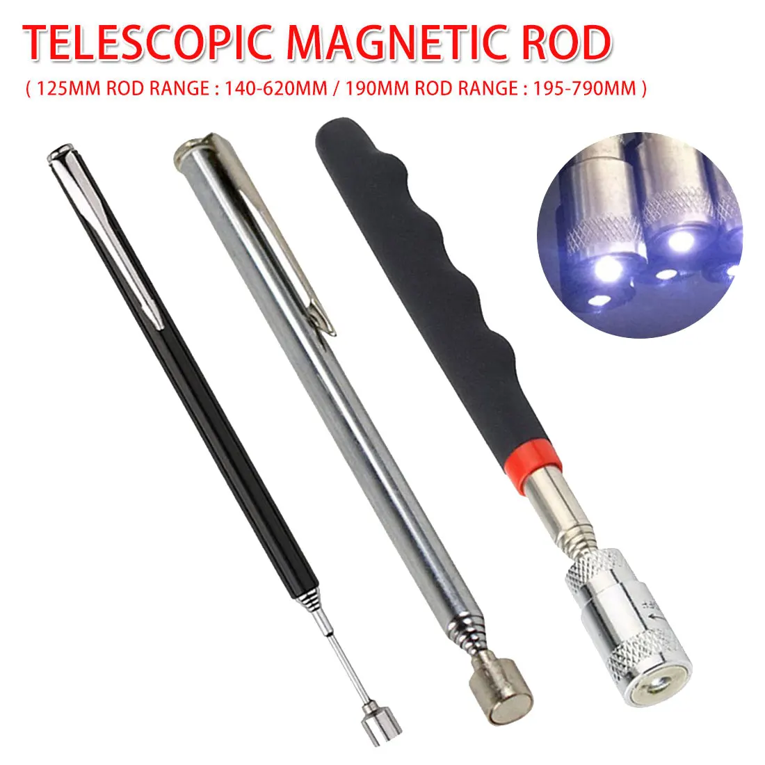 Mini portátiles telescópica de succión magnética Barra de herramienta portátil capacidad de recogida para tuerca/perno/tornillos magnética vara de recogida