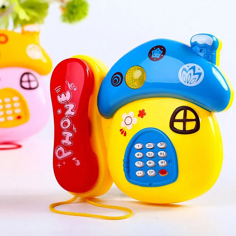 Музыкальный светильник в виде гриба из мультфильма, Электронная вокальная игрушка, телефон, Детский развивающий телефон, игрушка для обучения ребенка, подарки для детей